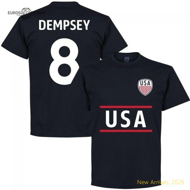 High-quality Stars And Stripes Clint Dempsey 8 Team T-shirt - Navy