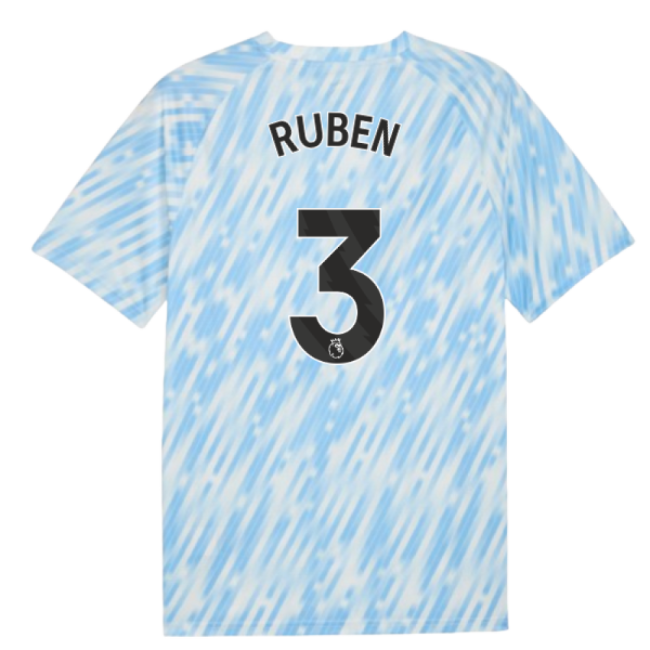 Football Man City Warm Up Jersey Silver Sky Ruben #3 Authentic Des...