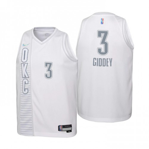 Oklahoma City Oklahoma City Thunder #3 Josh Giddey Youth Nike White 2021/22 Swingman Jersey ¨C City Edition Youth