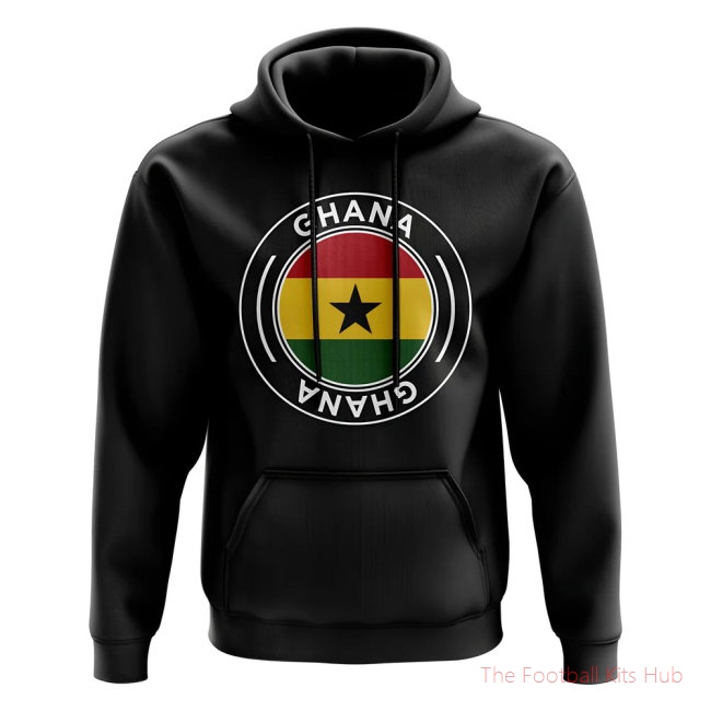 Men Ghana Football Badge Hoodie (Black)