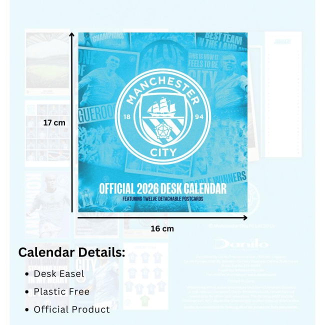 Adult Manchester City FC Desktop Calendar 2026