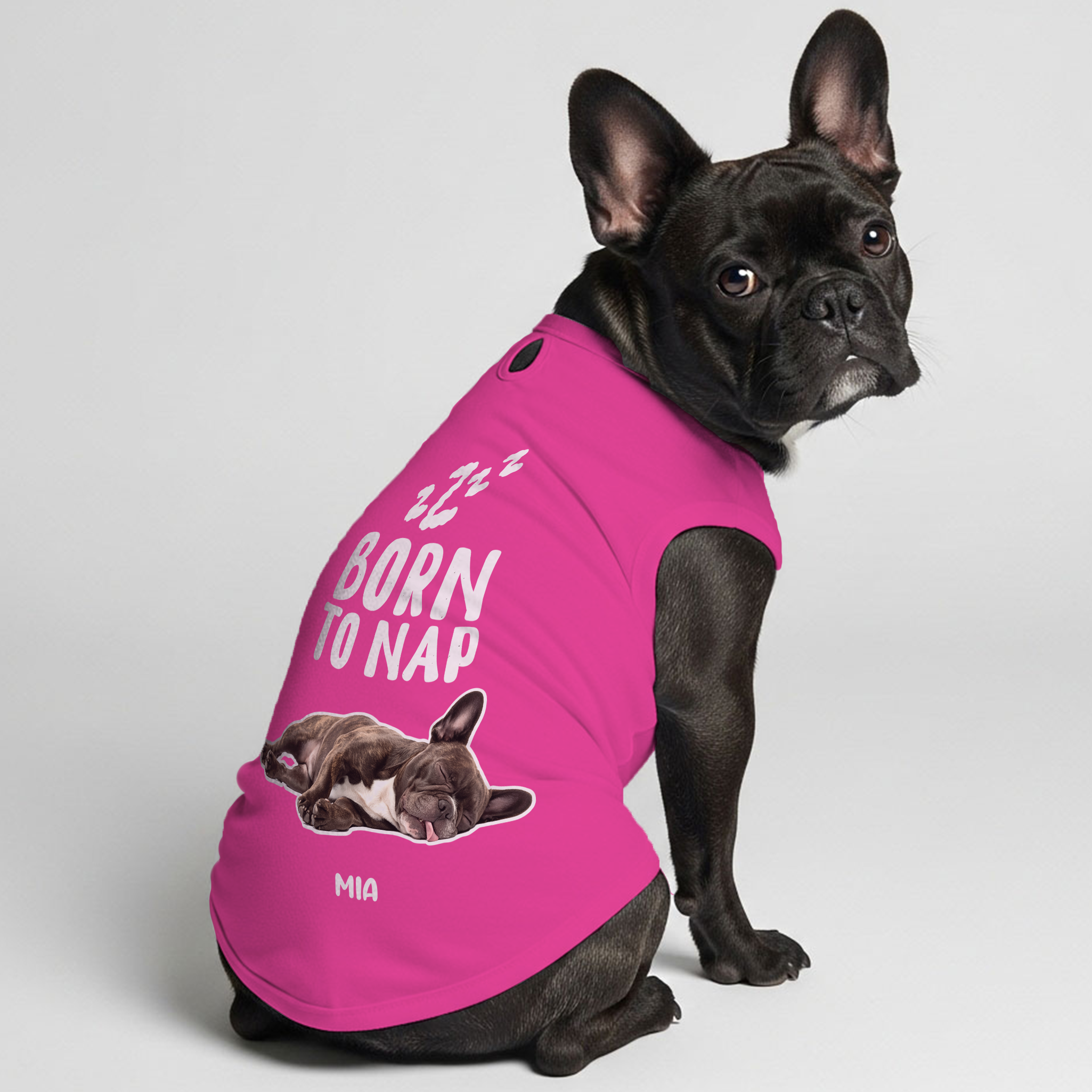 Born To Nap - Personalized Frenchie Shirt | Custom Dog T-Shirt for French Bulldogs