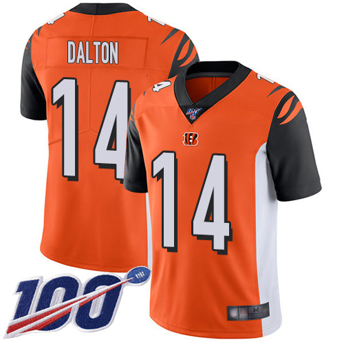 Official NFL CIN Bengals #14 Andy Dalton Orange Limited Jersey