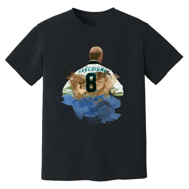 Paul Gascoigne England Art T-Shirt (Black)
