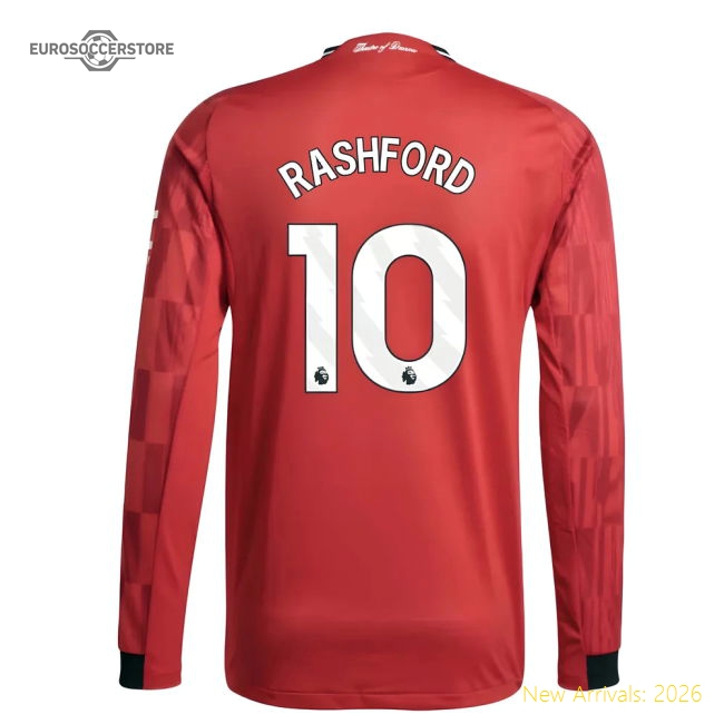 2025-2026 Man Utd Authentic Long Sleeve Home Shirt (Rashford 10)