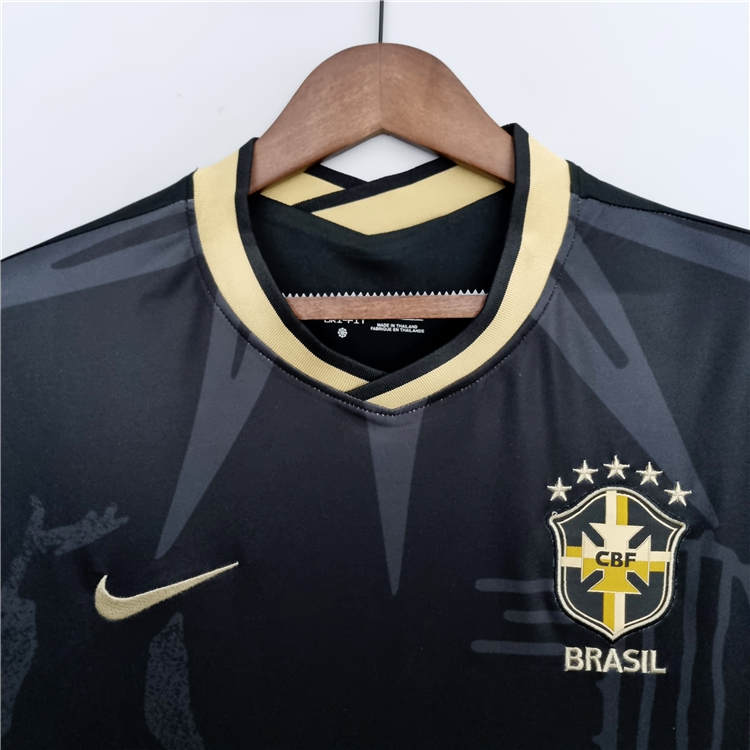 Licensed Elite Authentic Quick Dry 2022 BRAZIL BLACK SHIRT