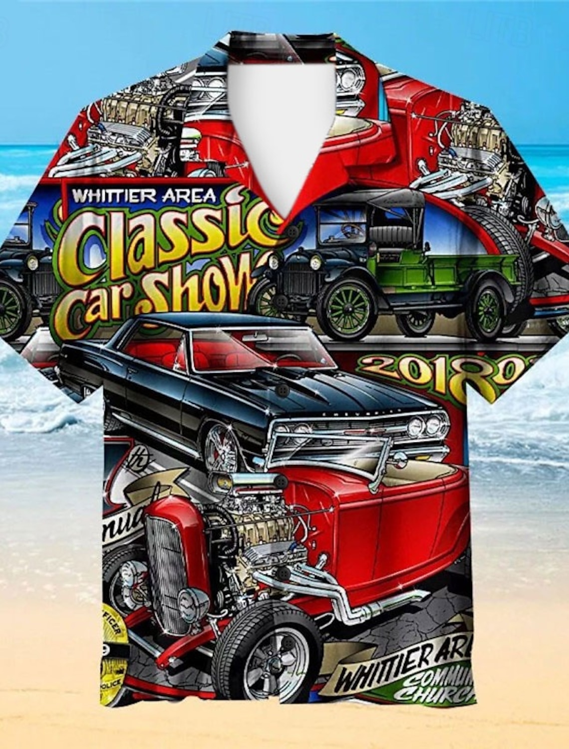 Men's Car Vintage Shirt Summer Hawaiian Shirt Aloha Shirt Short Sleeve Shirt Turndown Tropical Fashion Hawaiian Casual Hawaiian Holiday Black Yellow Red S M L
