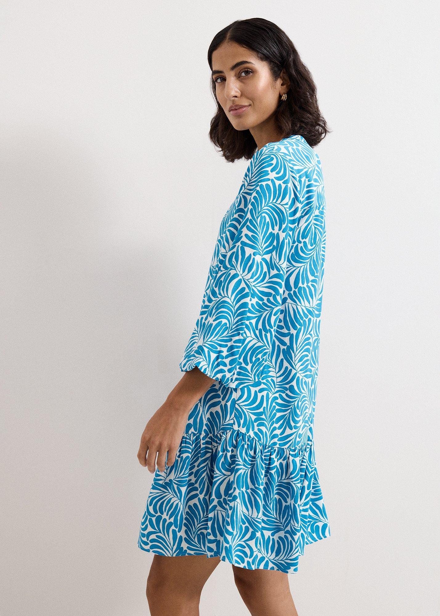 Phoebe Blue Print Swing Dress