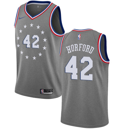 Nike 76ers Gray Philadelphia 76ers #42 Jersey - Cost-Effective