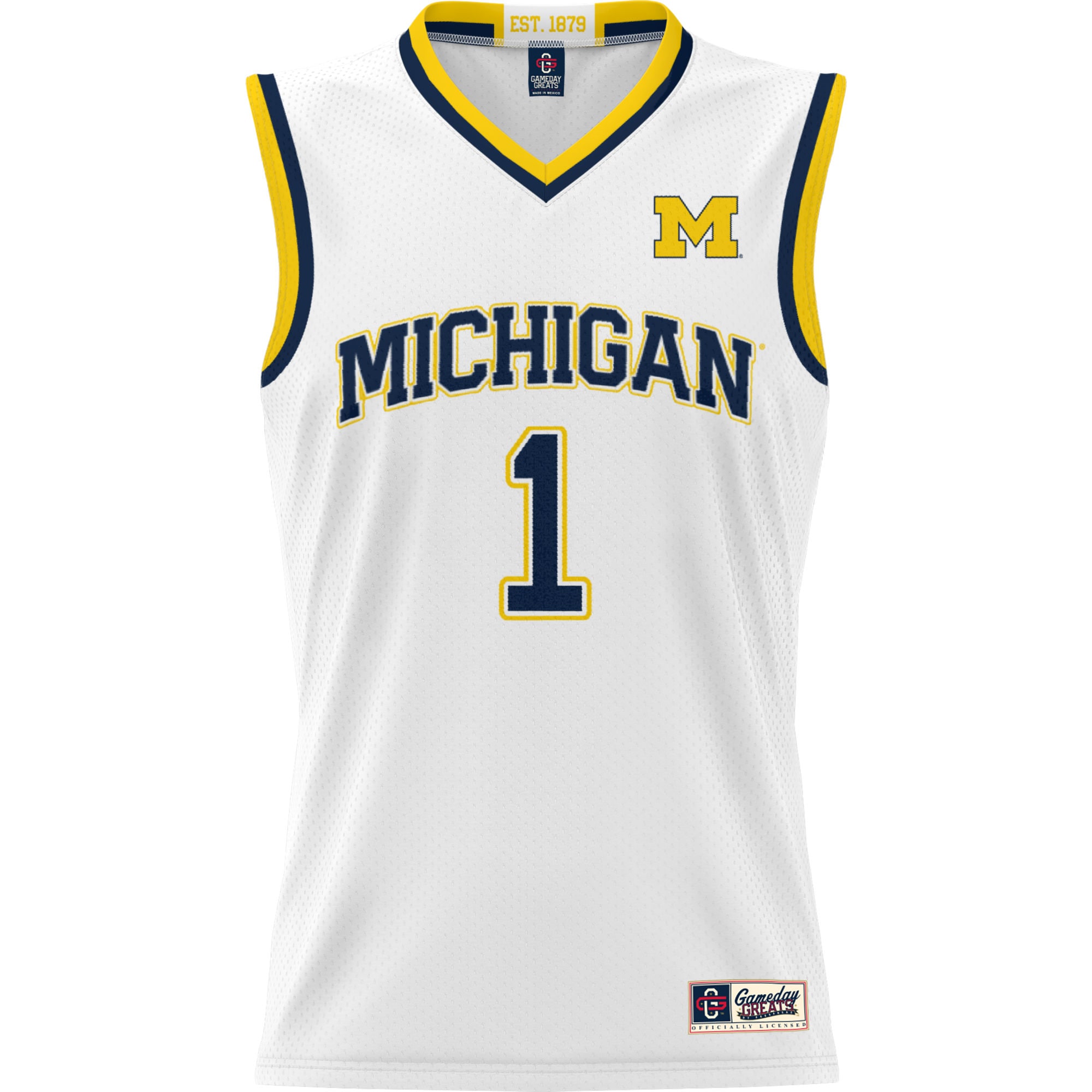 [DDG] Michigan Wolverines GameDay Greats Youth Lightweight Basketball Jersey - White