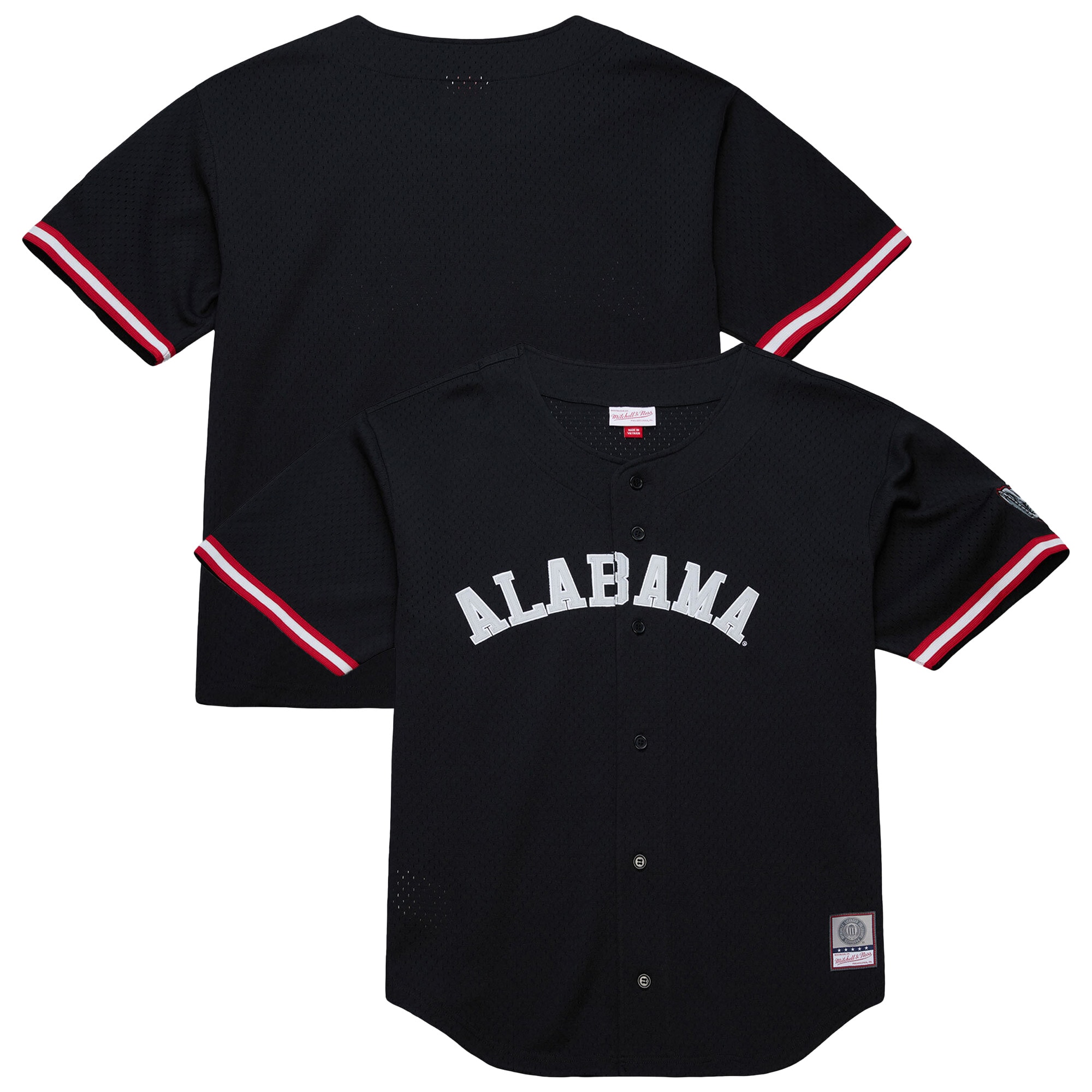 [NJP] Alabama Crimson Tide On The Clock Full-Button Fashion Jersey - Black
