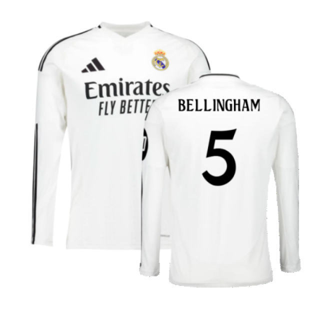 2024-2025 Real Madrid Home Shirt - Genuine Football (Bellingham 5)