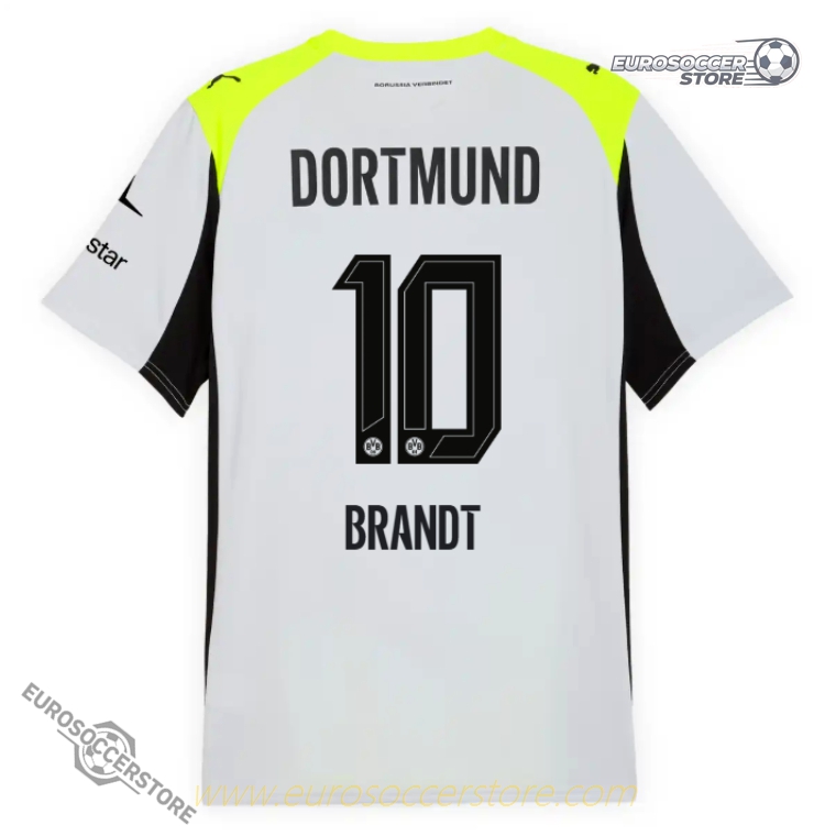 Borussia Dortmund's 25-26 Season Away Jersey Featuring BRANDT with the Number 10