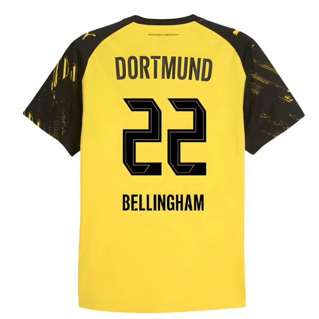 2025-2026 Borussia Dortmund Authentic Home Shirt (Bellingham 22)