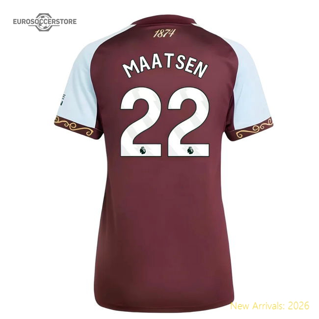 2025-2026 Premium Aston Villa Primary Kit Womens Maatsen 22