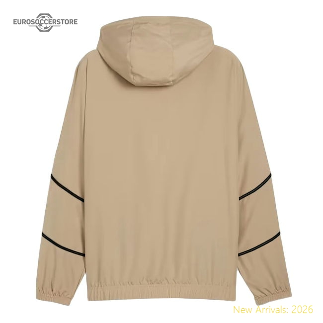 2024-2025 Ac Milan Prematch Woven Fan Jacket (tan) - Official Design