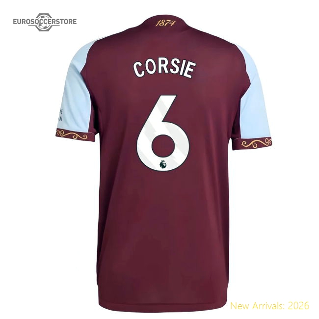 2025-2026 Aston Villa Authentic Home Shirt Corsie Performance 6