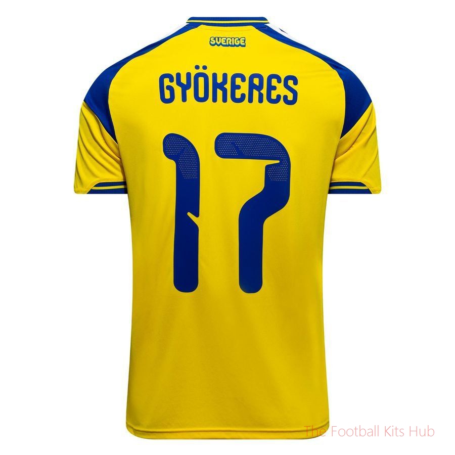 Sweden Home Shirt World Cup 2026 Gyökeres 17