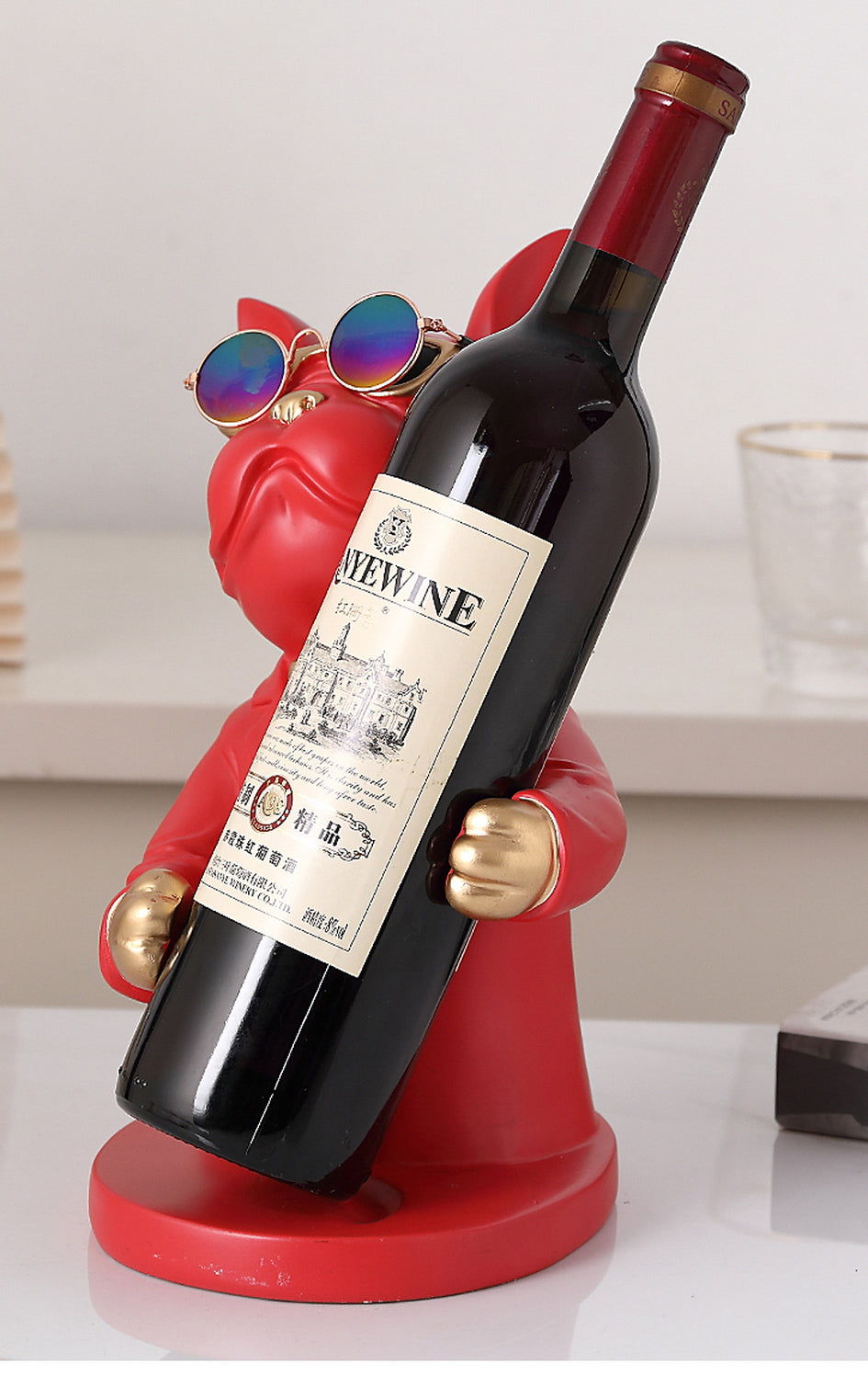 French Bulldog French Bulldog Figurine Wine Rack Sculpture Durable Dog Item