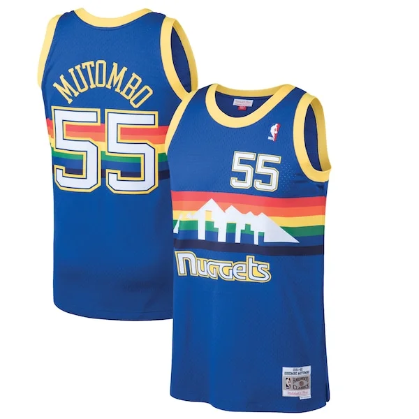 Dikembe Mutombo DEN Swingman Jersey - authentic NBA - Blue workout