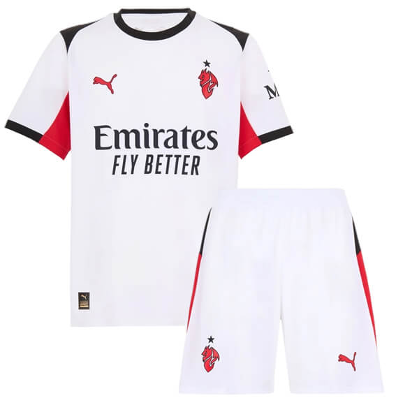 High Quality Quick Dry Kids AC Milan 2526 Away Kit ShirtShorts
