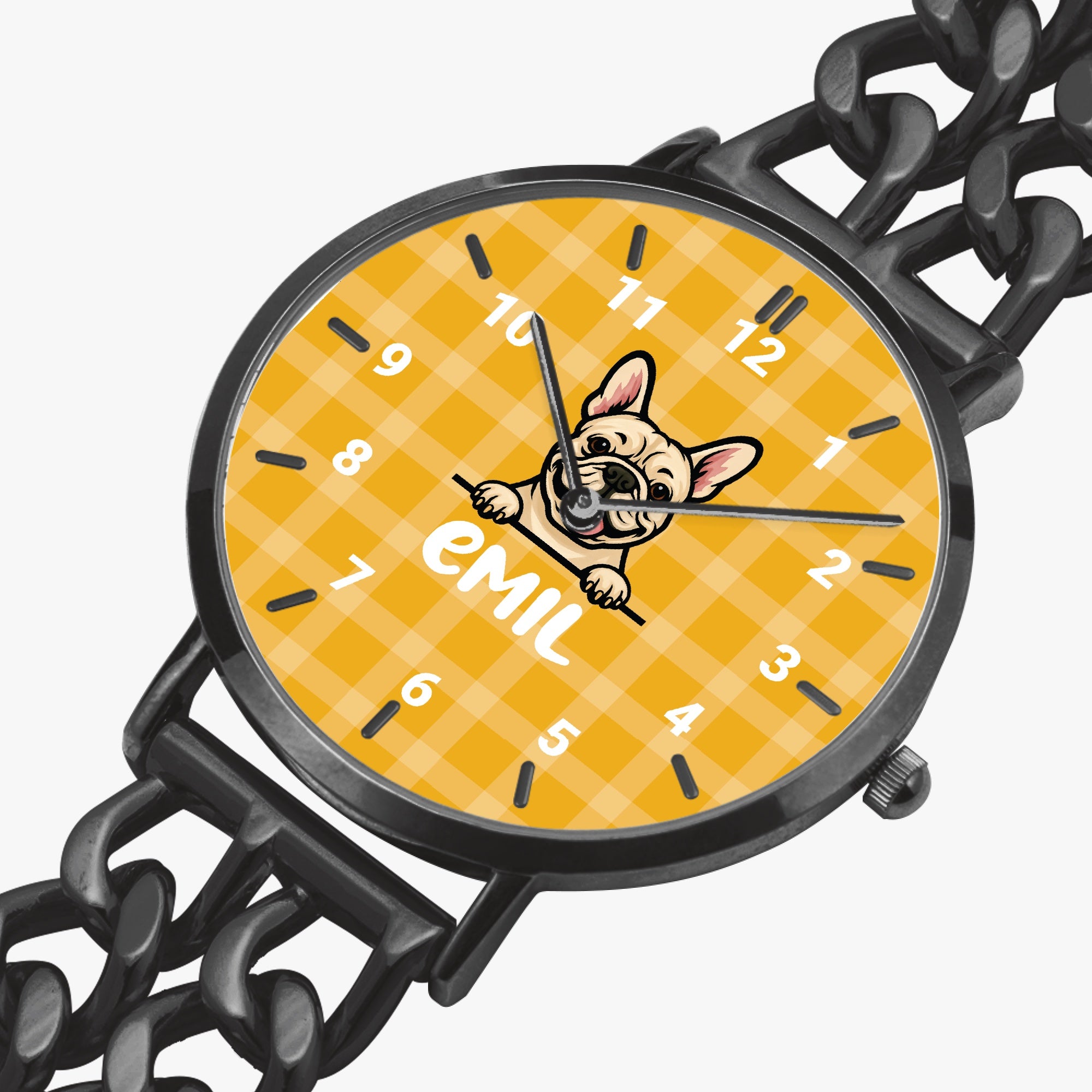 French Bulldog Gabrielle Personalized Chic Hollow Strap Watch For