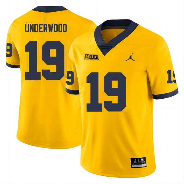 Men Michigan Wolverines #19 Bryce Underwood Yellow Stitch Jerseys