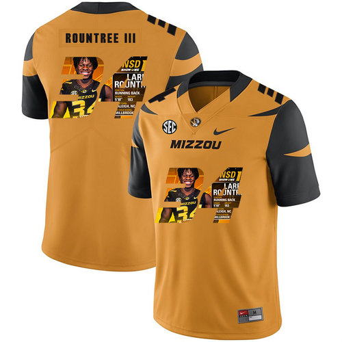 comfortable Men's None Larry Rountree #34 Gold 2024 Football Jersey