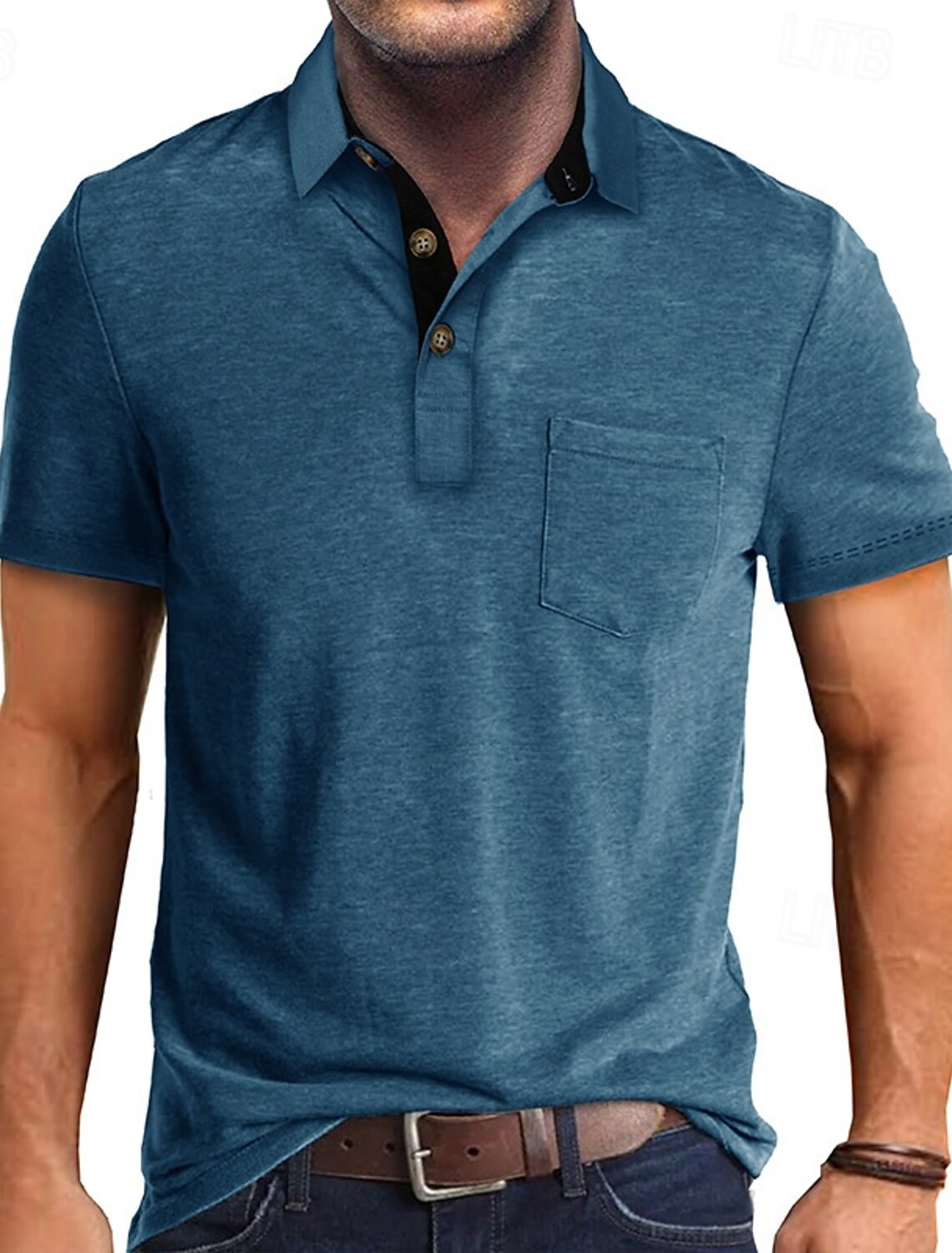 Men's Golf Shirt Polos Shirts Work Casual Lapel Short Sleeve Basic