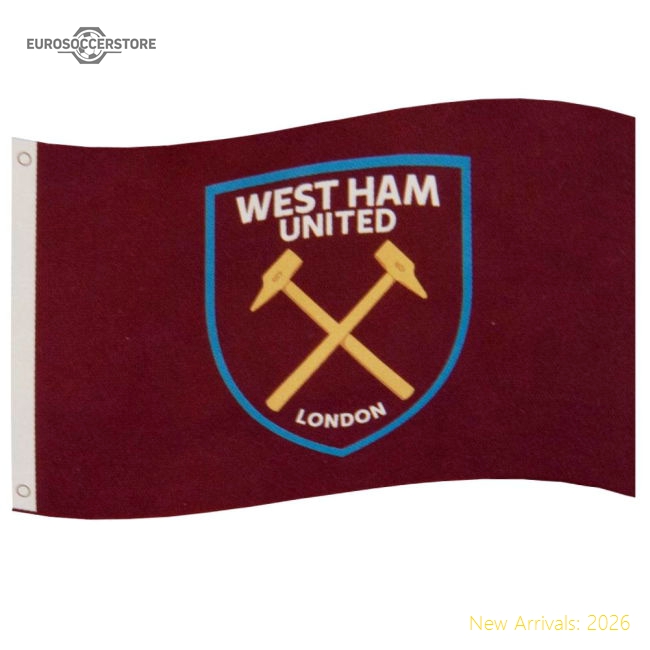 Excellent West Ham United Fc Core Crest Flag - Authentic Design