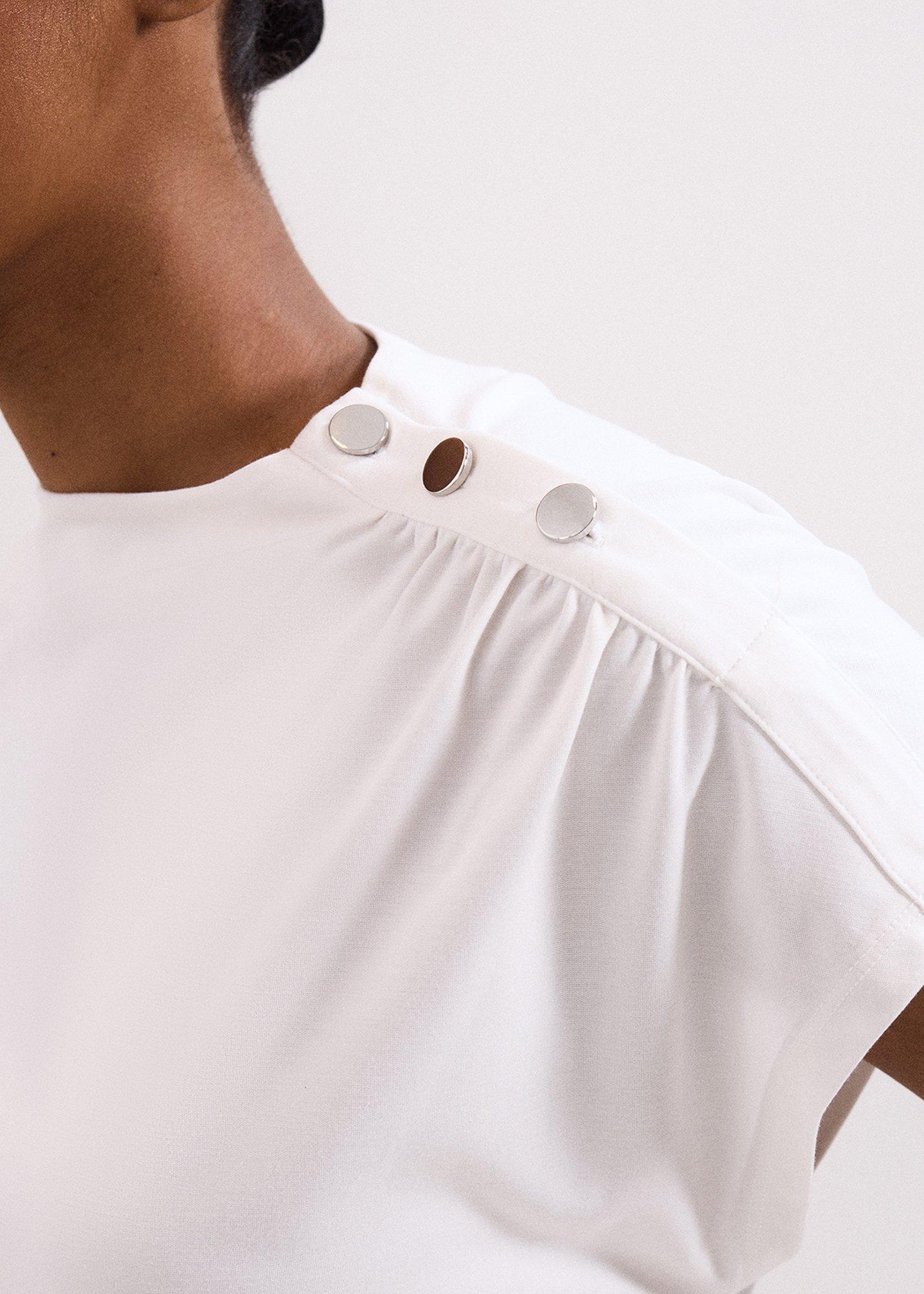 Paige Ponte Gold Button Top
