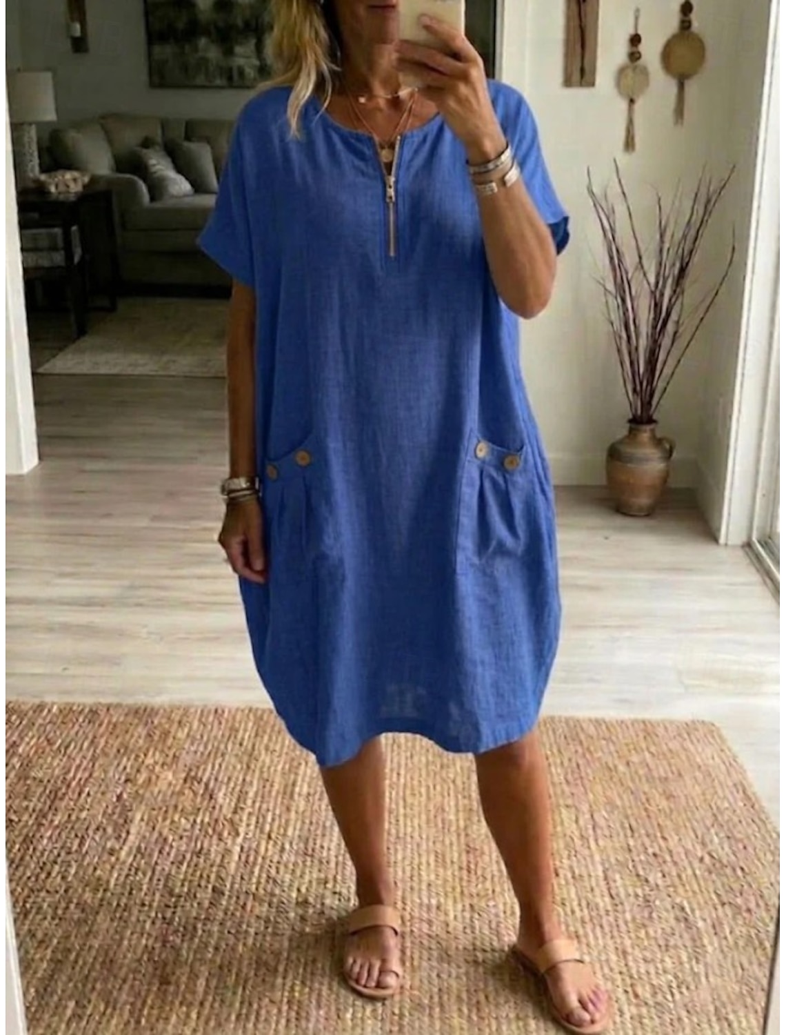 Women's Maxi Dress Shift Dress Sundress Casual Daily Loose Fit Plain Sleeveless Crew Neck Blue Black White Light Green Summer Spring Fall