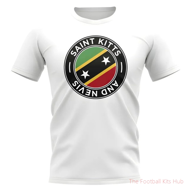 Saint Kitts and Nevis Football Badge T-Shirt (White)