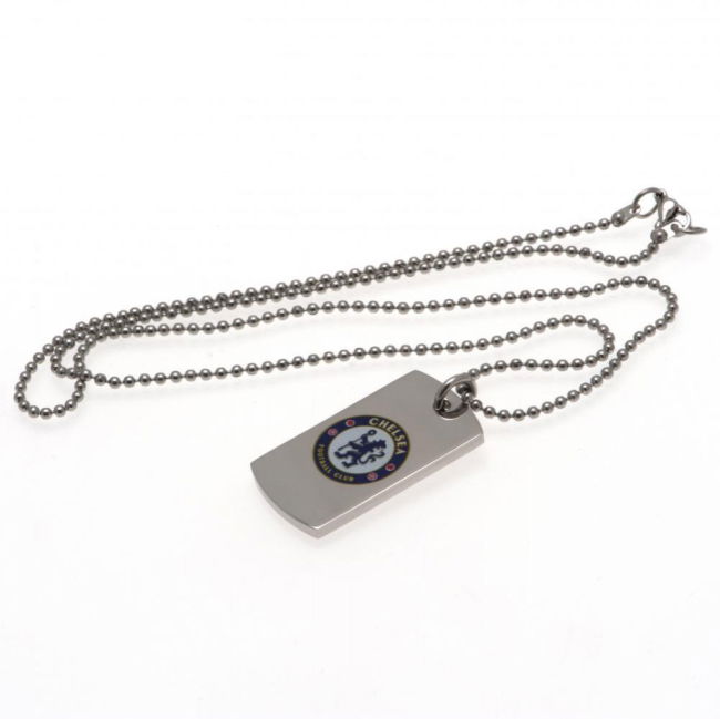Chelsea FC Colour Crest Dog Tag & Chain - premium