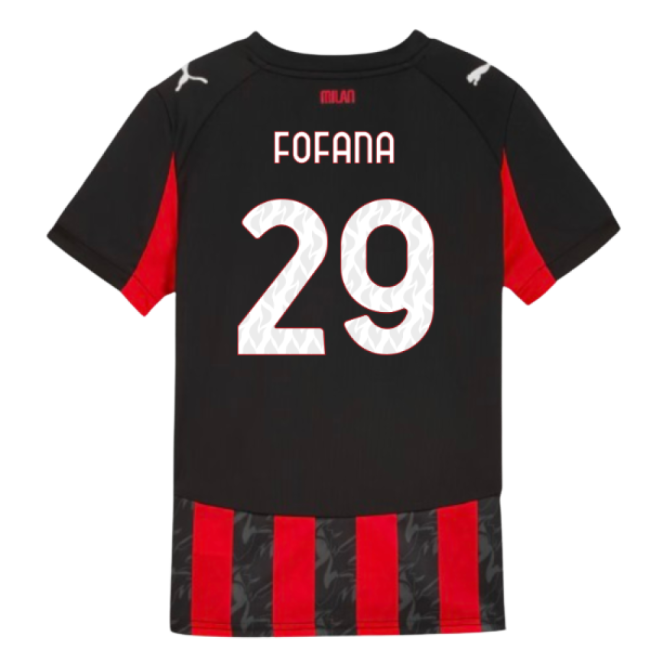 2025-2026 AC Milan Home Shirt (Kids) (Fofana 29) Lightweight