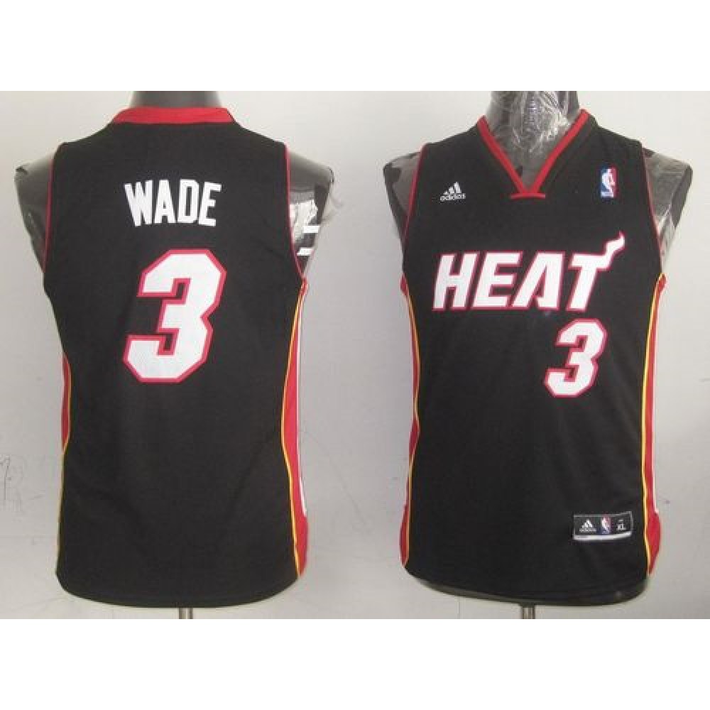Performance Official Men's MIA #3 Dwyane Black Basketball Jersey