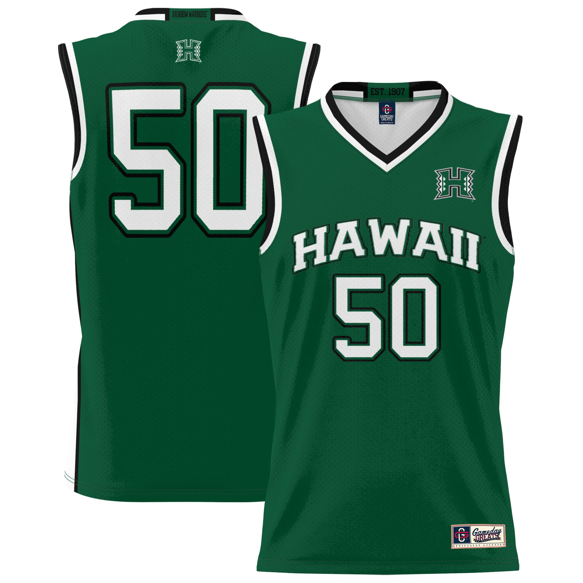 [NJP] Hawaii Rainbow Warriors GameDay Greats Unisex Lightweight Basketball Jersey - Green