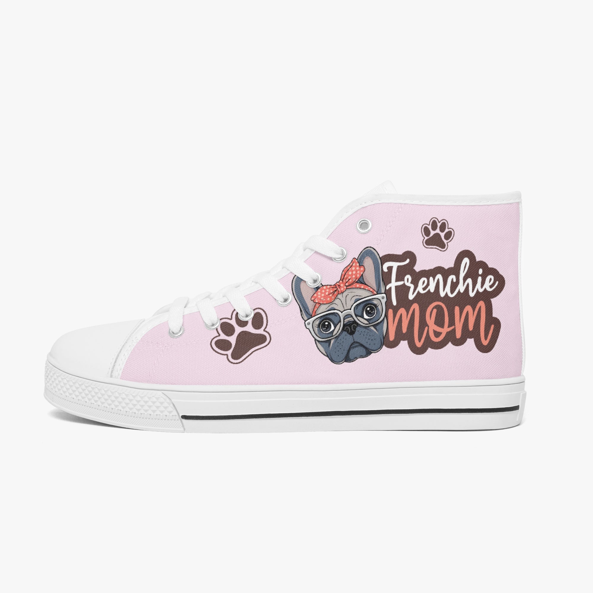 Frenchie Mom - Classic High-Top Canvas Shoes
