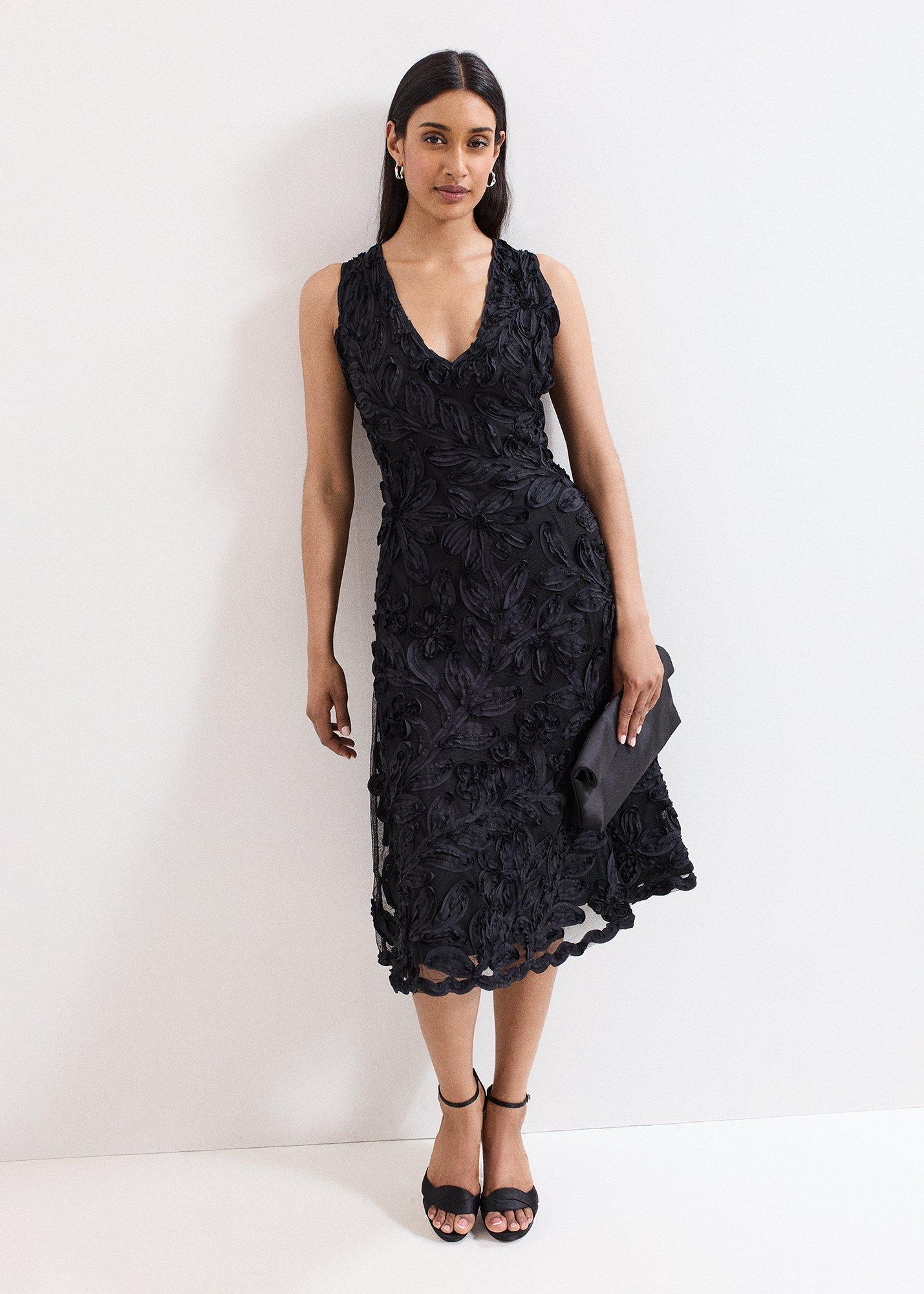 Paloma Black Tapework Midi Dress