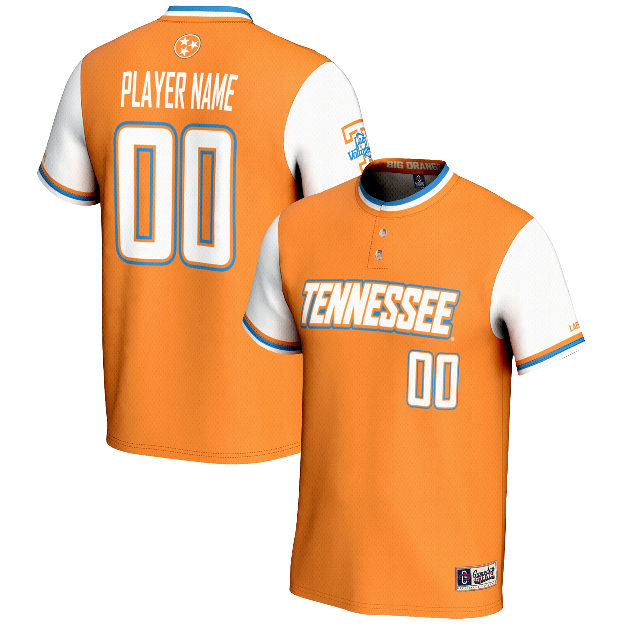 [NJP] Tennessee Volunteers GameDay Greats NIL Pick-A-Player Lightweight Softball Jersey - Orange