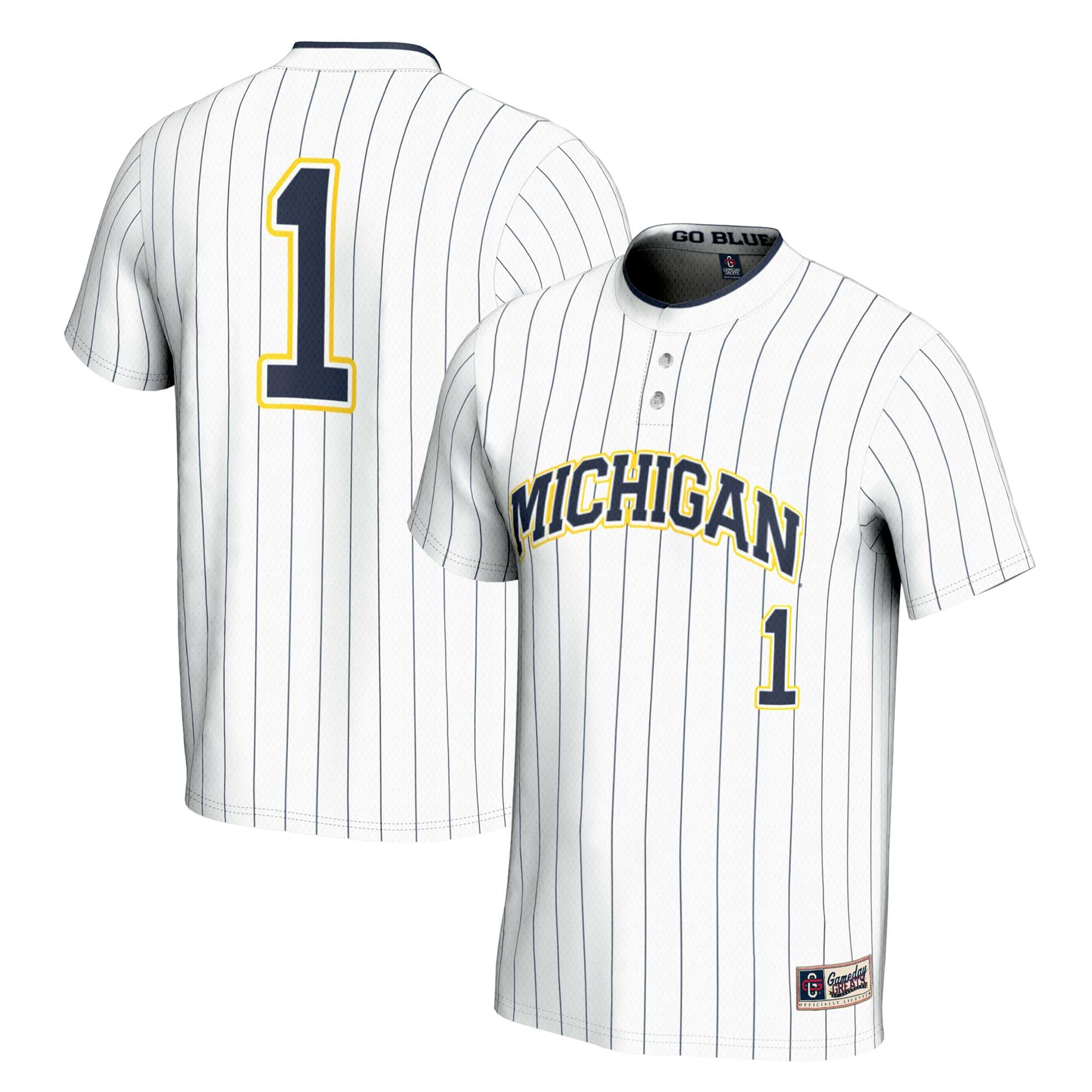 #1 Michigan Wolverines GameDay Greats Youth Lightweight Softball Jersey - White