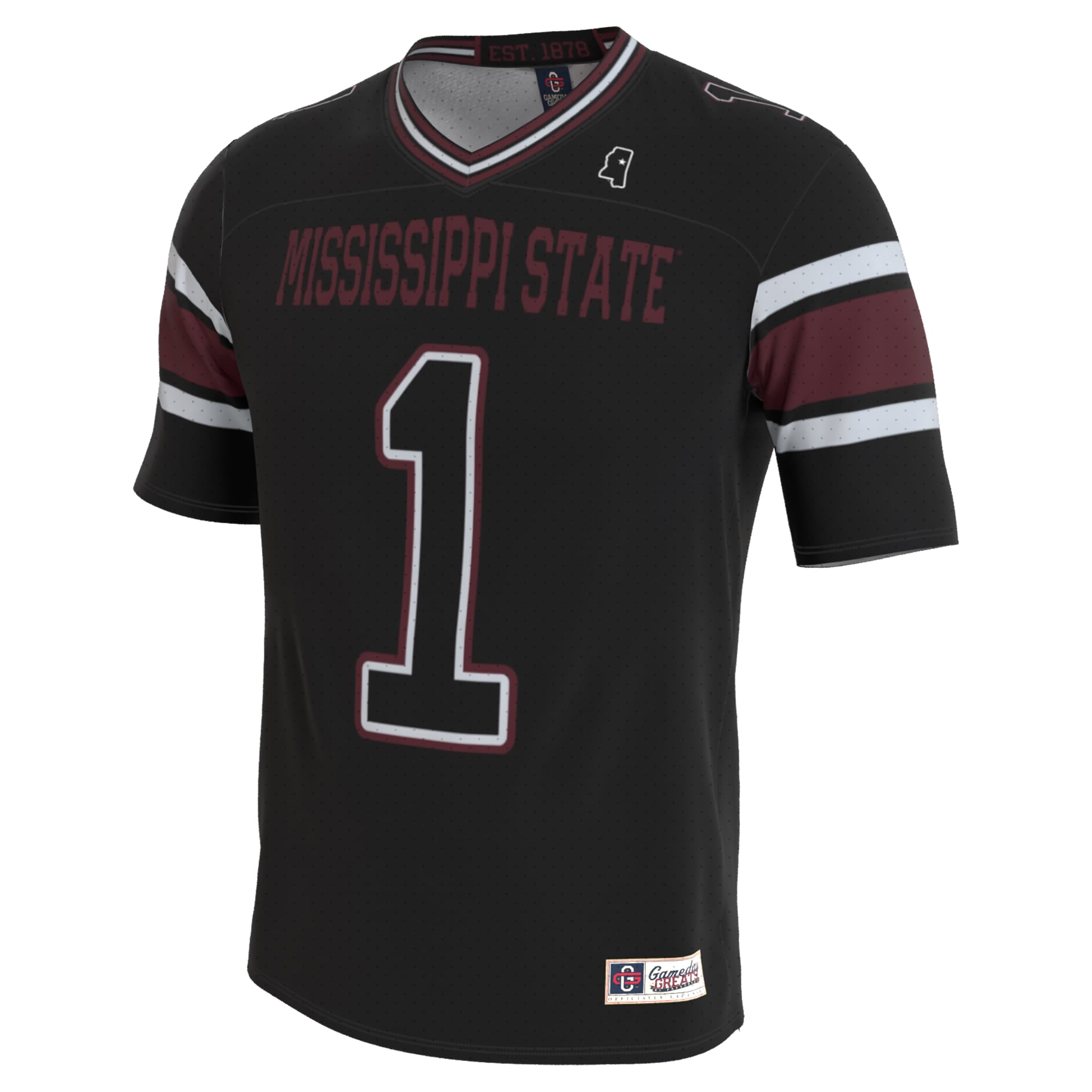 Youth Black Mississippi State Bulldogs Lightweight Collegiate Football Blackout Fashion Jersey
