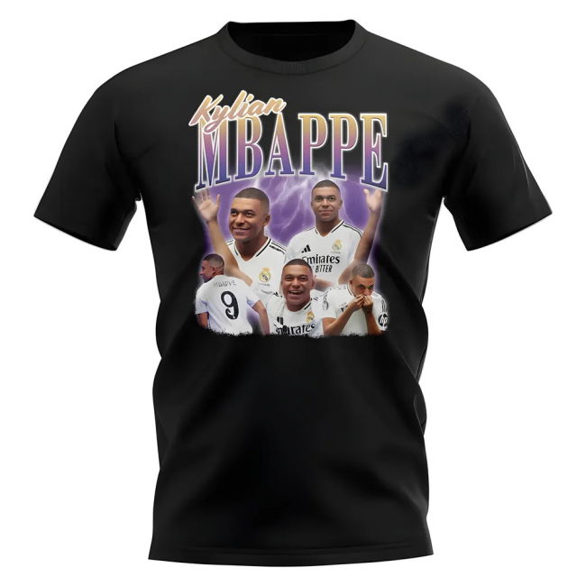 RM Replica Football Shirt (Black) Lightweight Durable Stitching