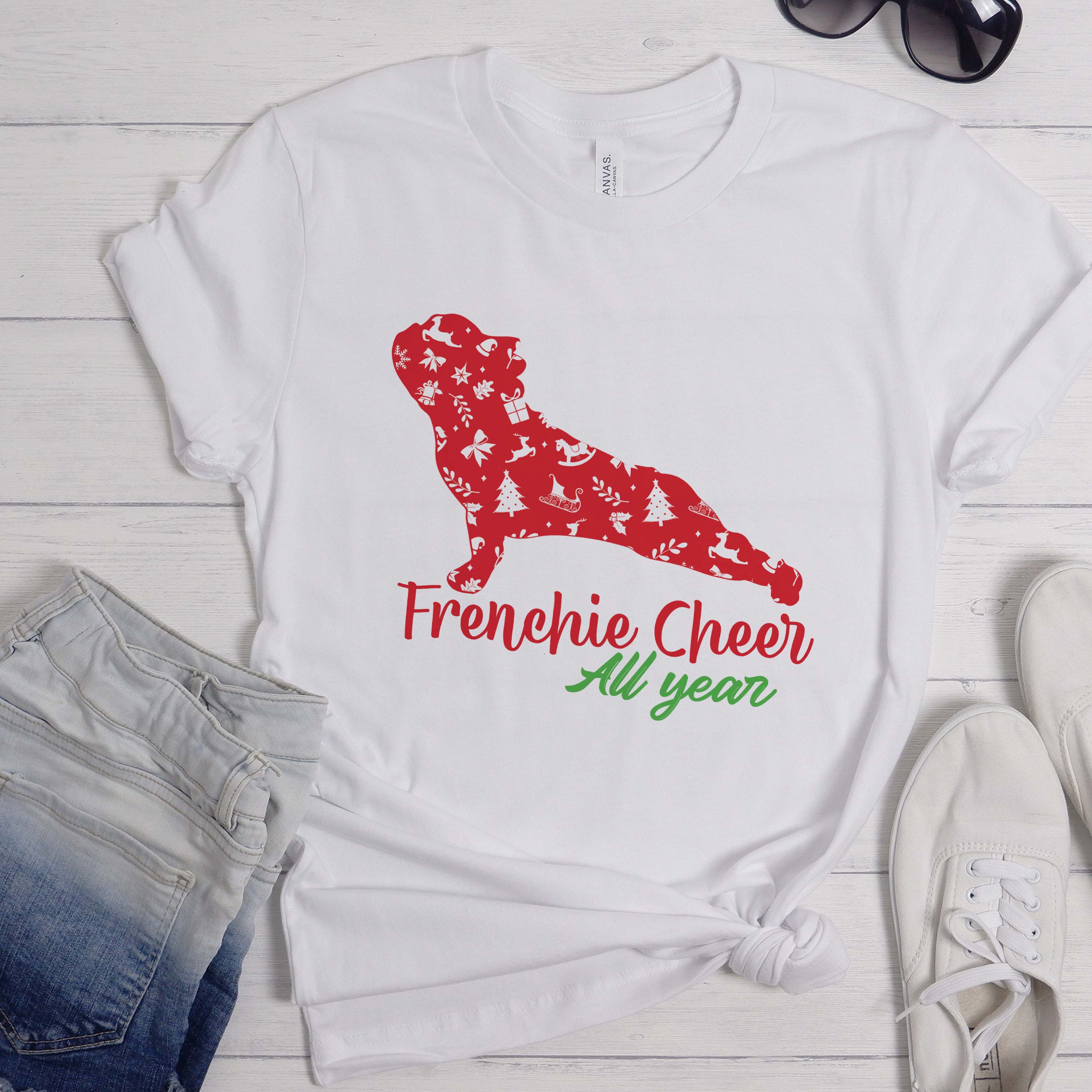 Frenchie-Fan Frenchie Christmas - Unisex T-shirt for Everyday Wear