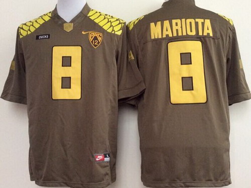 Men's None Brown 2013 home jersey Marcus Mariota #8 college football
