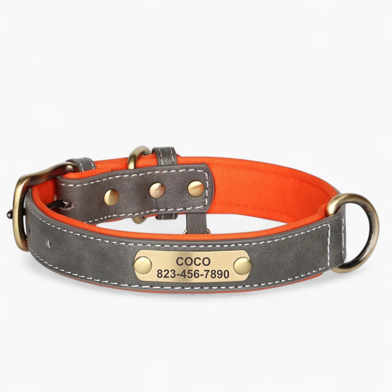 Comfort-Optimized Taggio Frenchie Pu Leather Collar – Engraved Person...