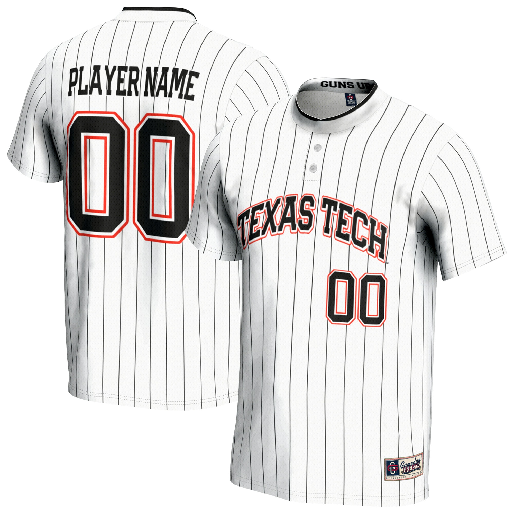 [NJP] Texas Tech Red Raiders GameDay Greats Youth NIL Pick-A-Player Lightweight Softball Jersey - White