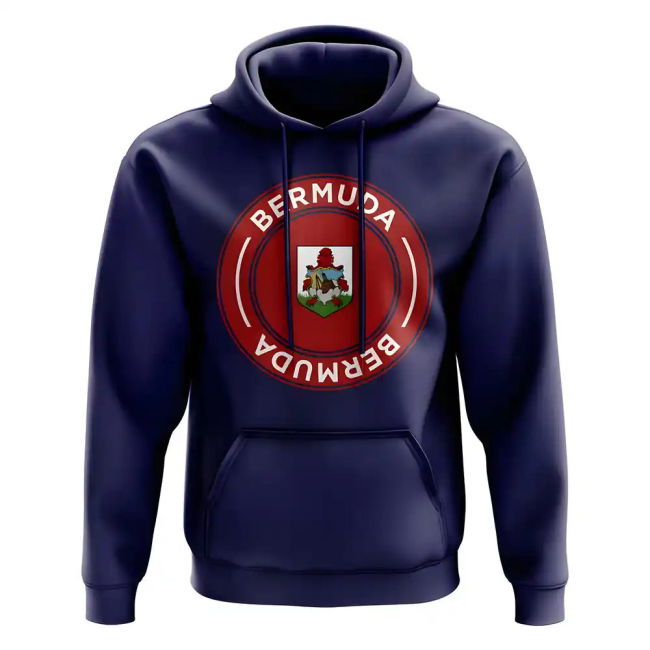Performance-Driven Championship Bermuda Football Badge Hoodie (Navy)