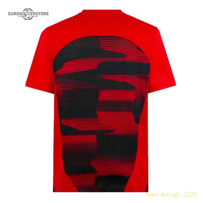 Official Official 2024-2025 Ac Milan Prematch Ss Shirt (Red)