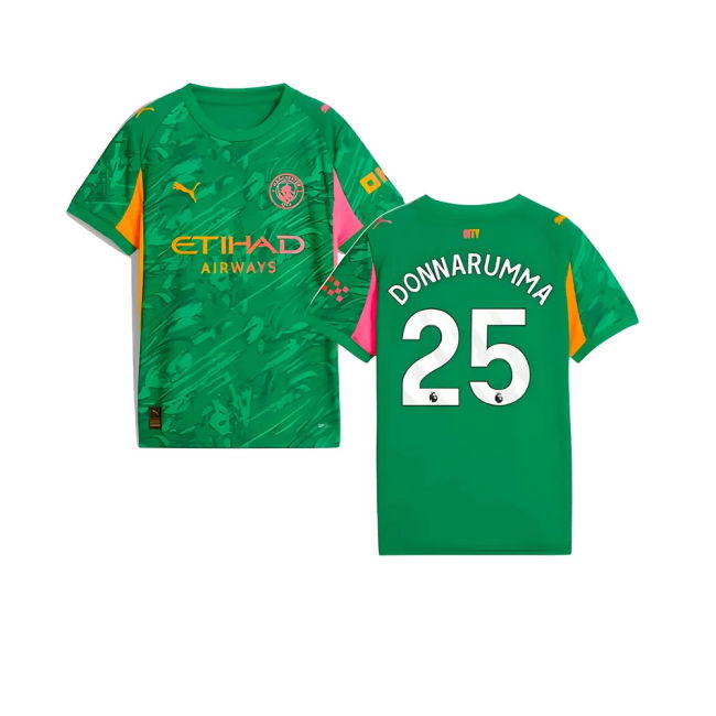 2025-2026 Man City Shirt (Green) - Kids (Donnarumma 25) (Green)